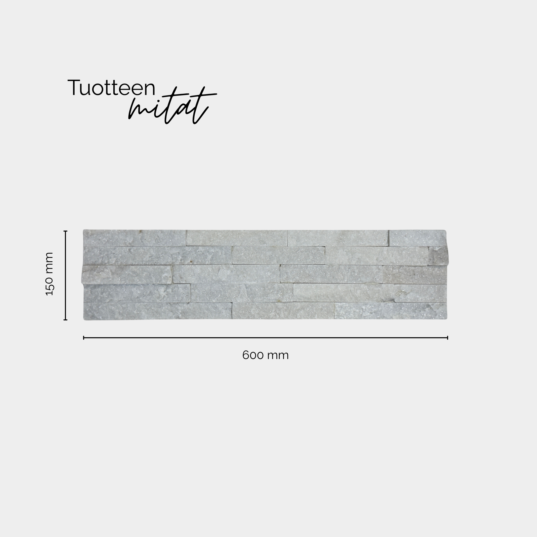 Natural Stone -sisustuskivi, kristallinvalkea